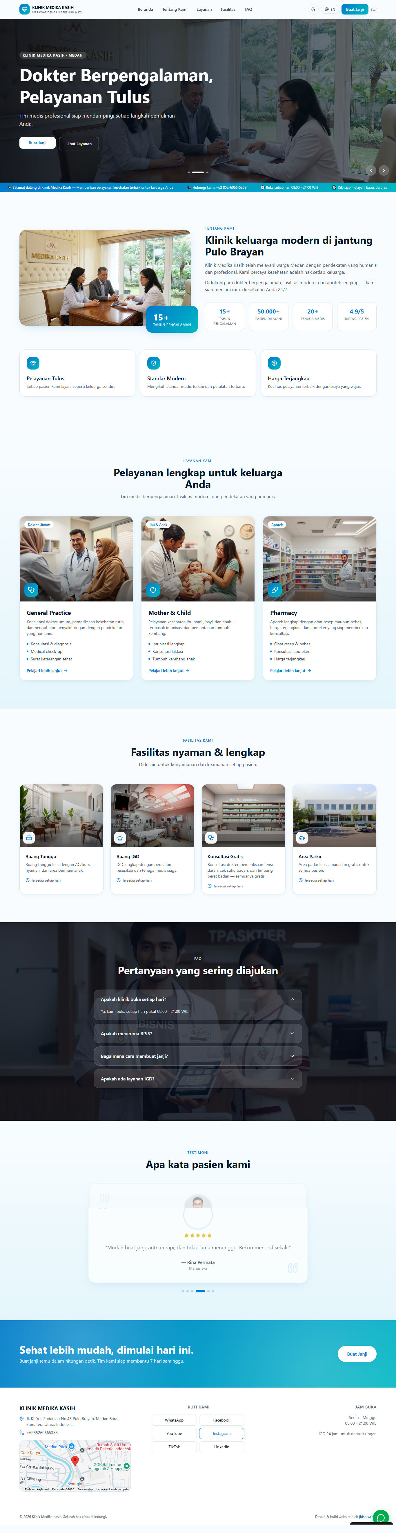 Website usaha klinik medika kasih